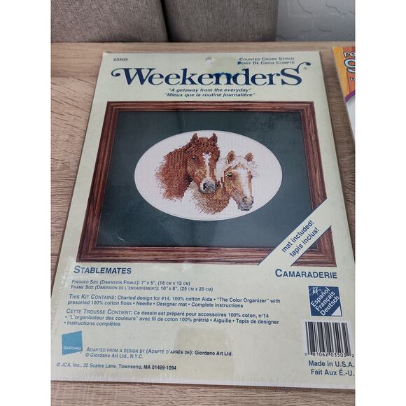 Counting Cross Stitch Lot 5 Kits Weekenders Janlynn Cat Dog Owl Home Hope God - Picture 4 of 9